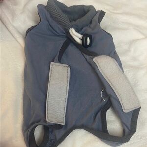 Gray Dog Vest with Velcro Straps